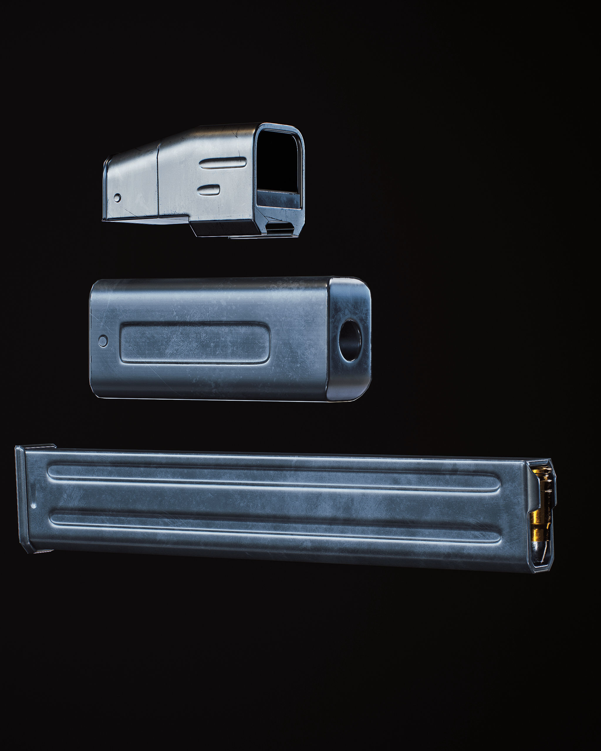 SMG gun SCI-FI Low-poly 3D model_9