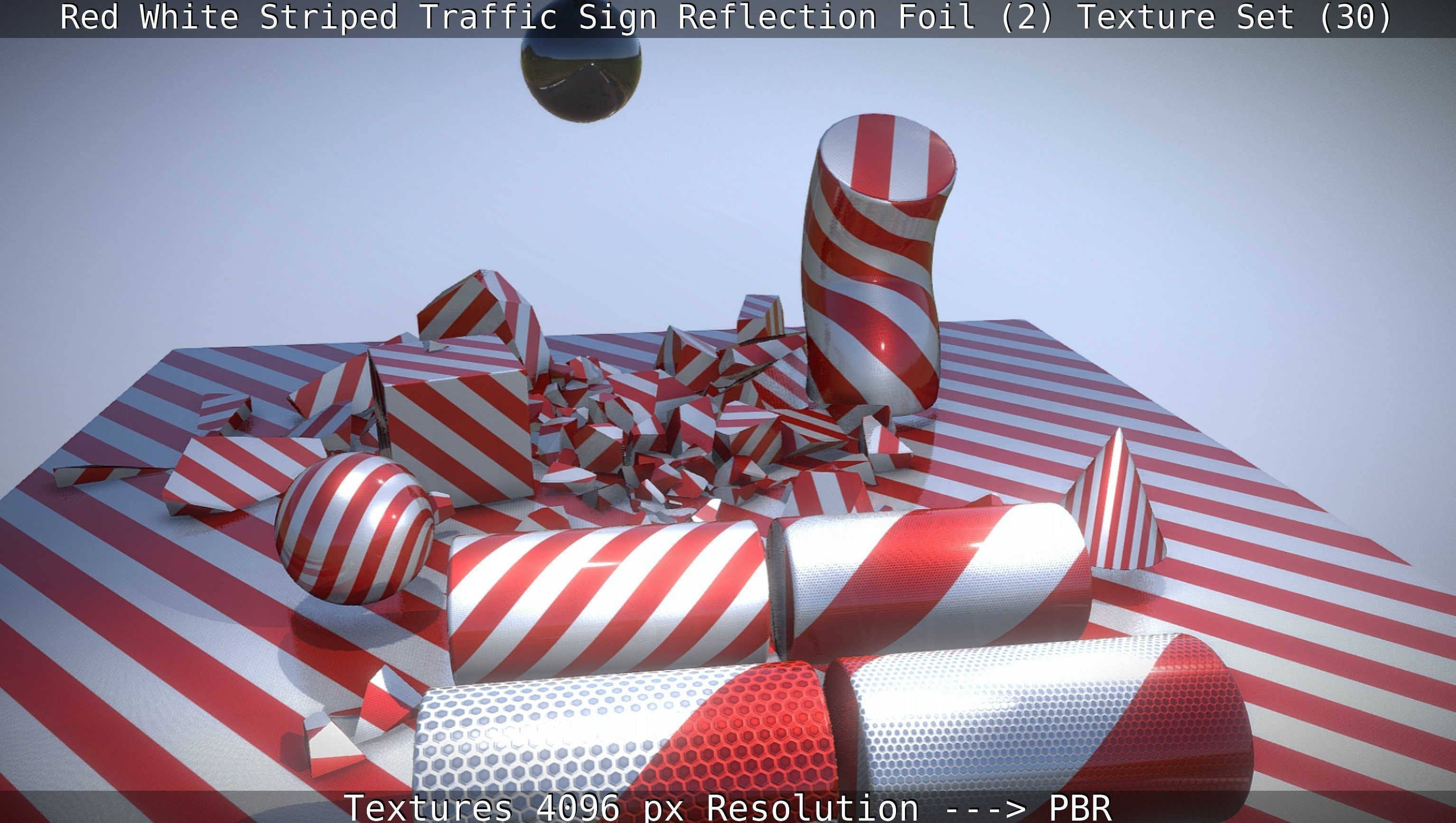 Traffic Reflection Foil 2 Texture Set 30  Low-poly 3D model_61