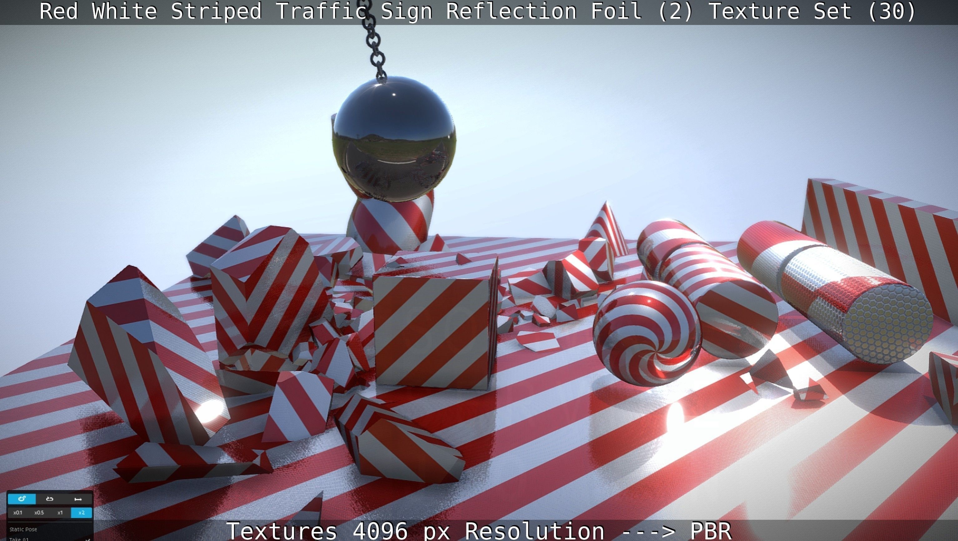 Traffic Reflection Foil 2 Texture Set 30  Low-poly 3D model_76