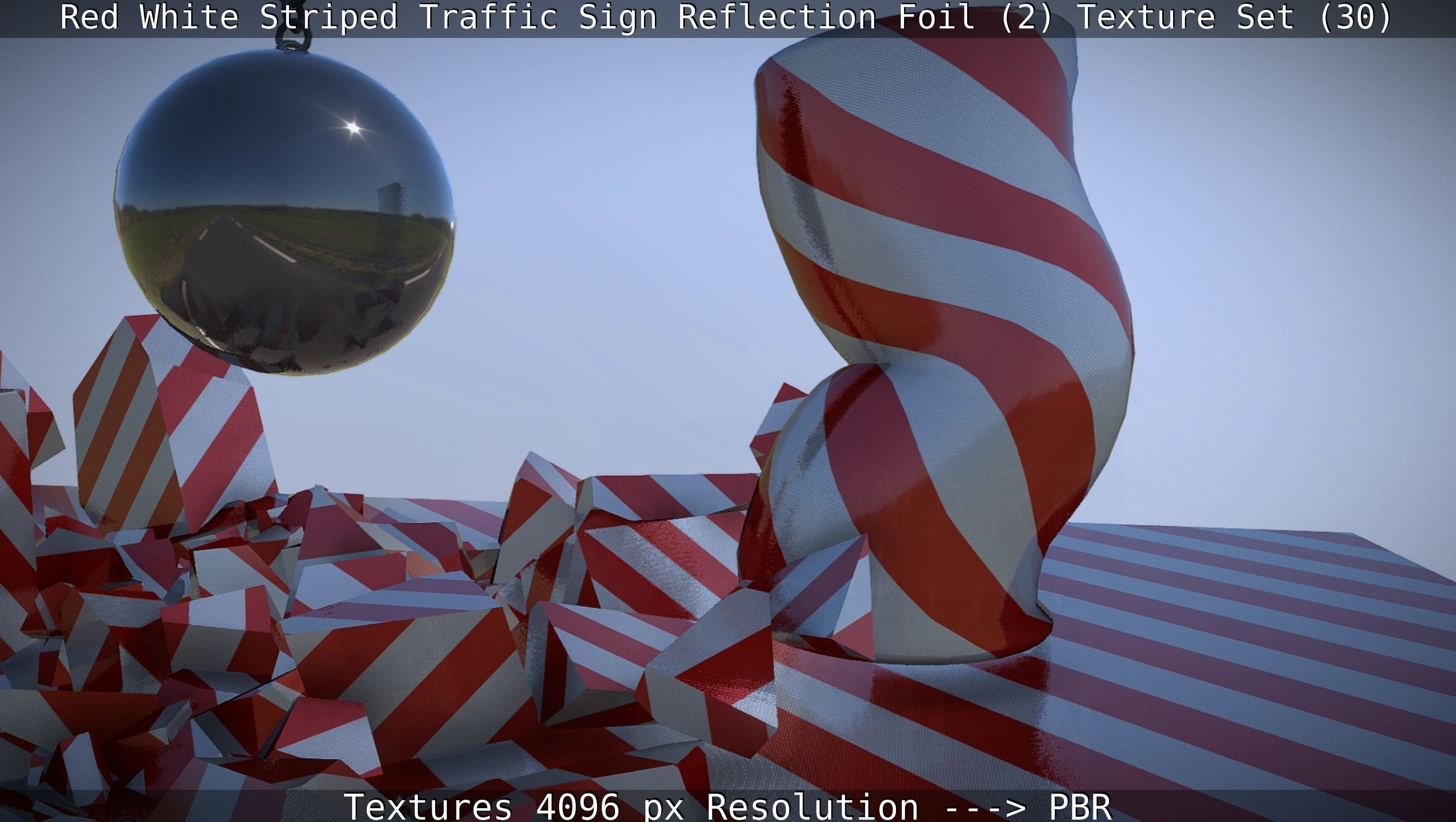 Traffic Reflection Foil 2 Texture Set 30  Low-poly 3D model_132