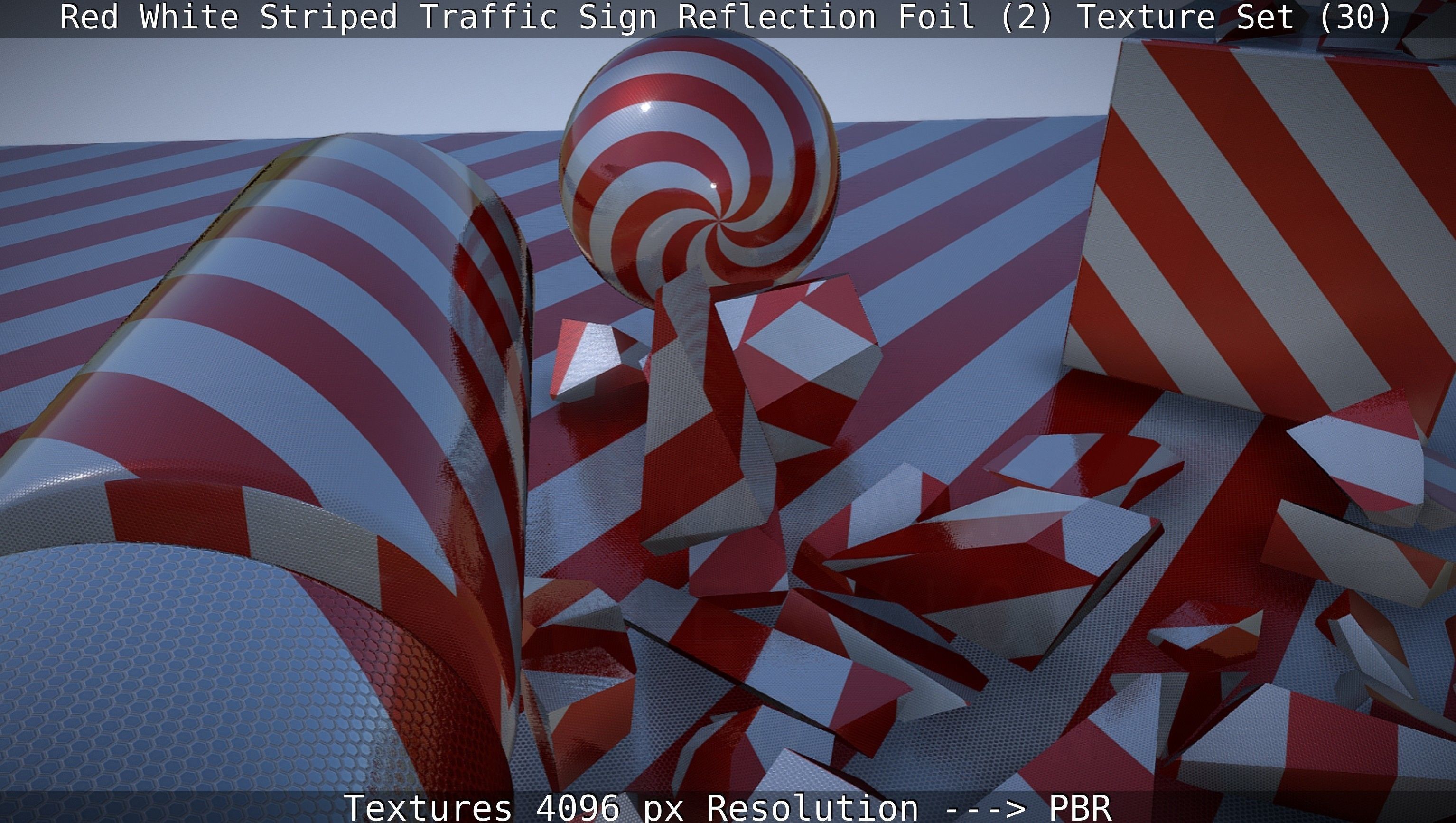 Traffic Reflection Foil 2 Texture Set 30  Low-poly 3D model_29
