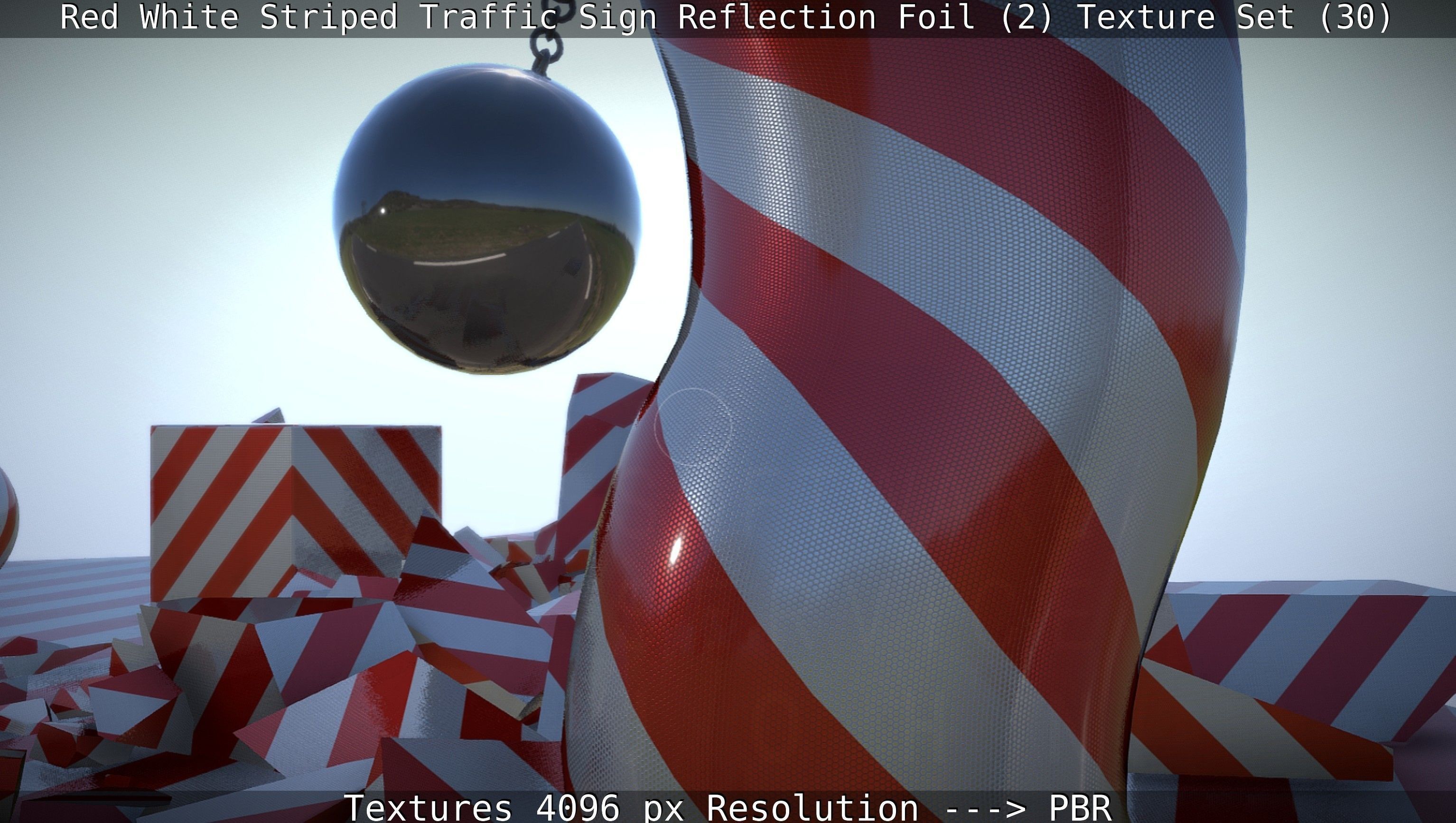 Traffic Reflection Foil 2 Texture Set 30  Low-poly 3D model_62