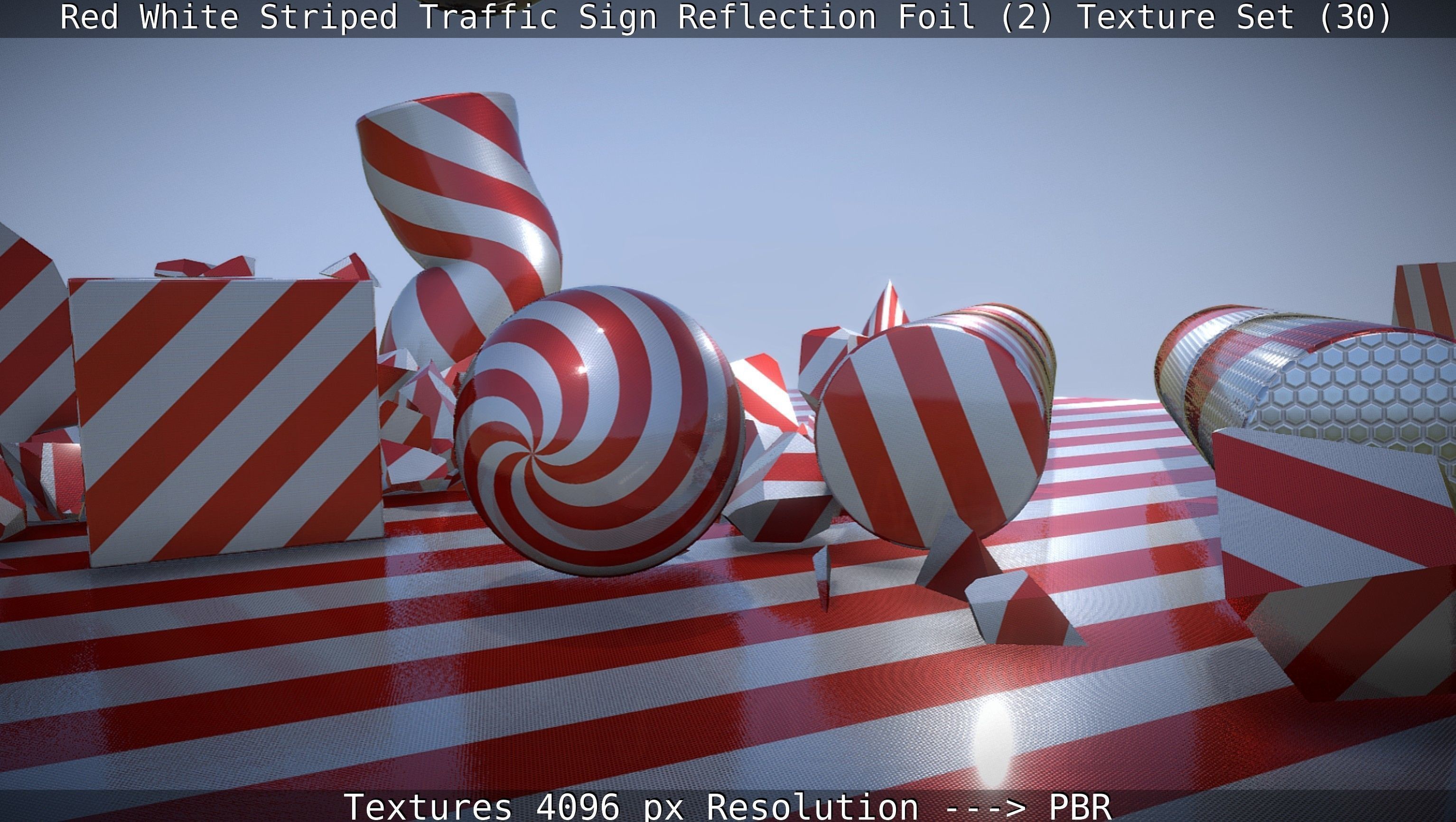 Traffic Reflection Foil 2 Texture Set 30  Low-poly 3D model_46