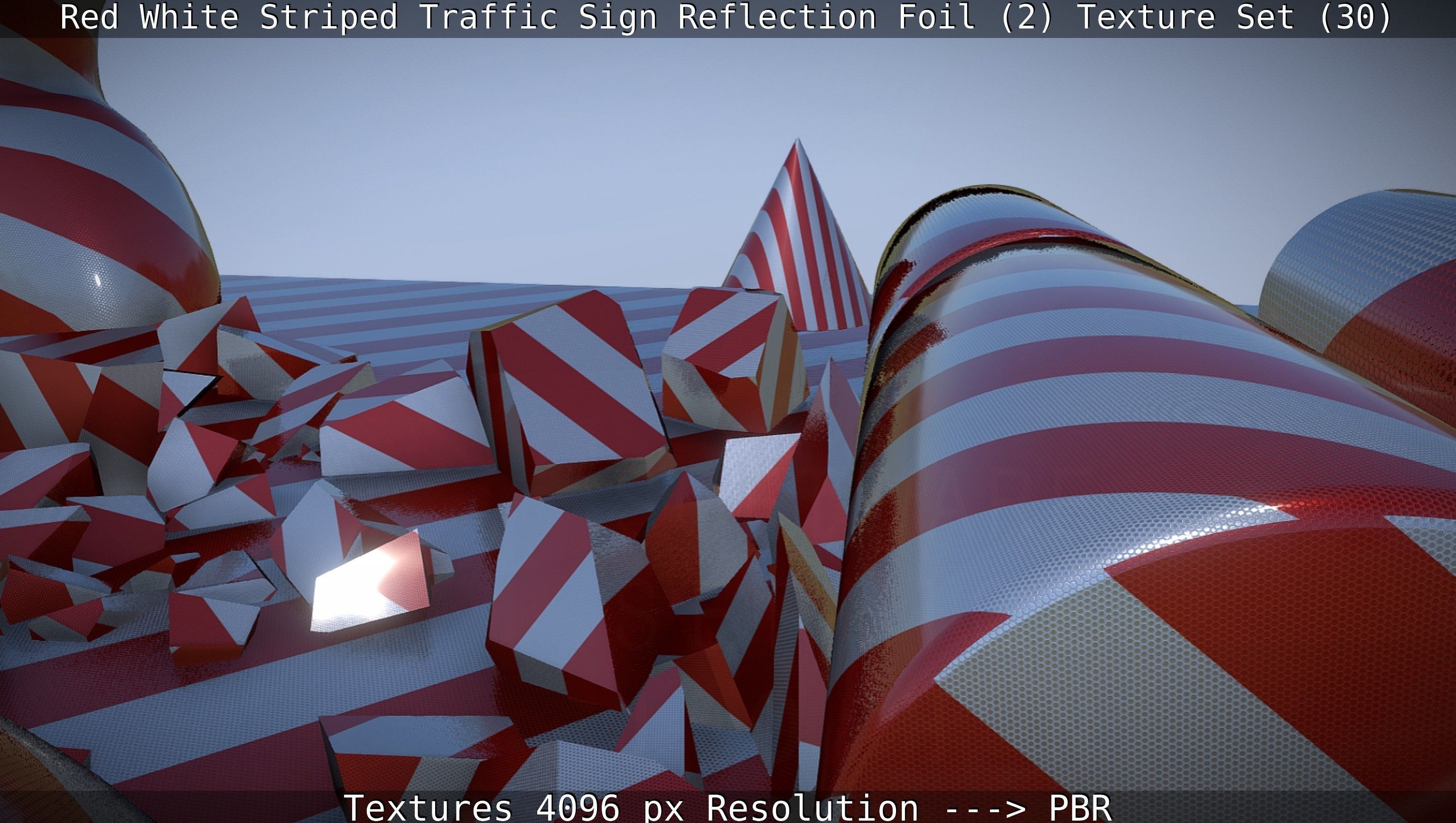 Traffic Reflection Foil 2 Texture Set 30  Low-poly 3D model_41