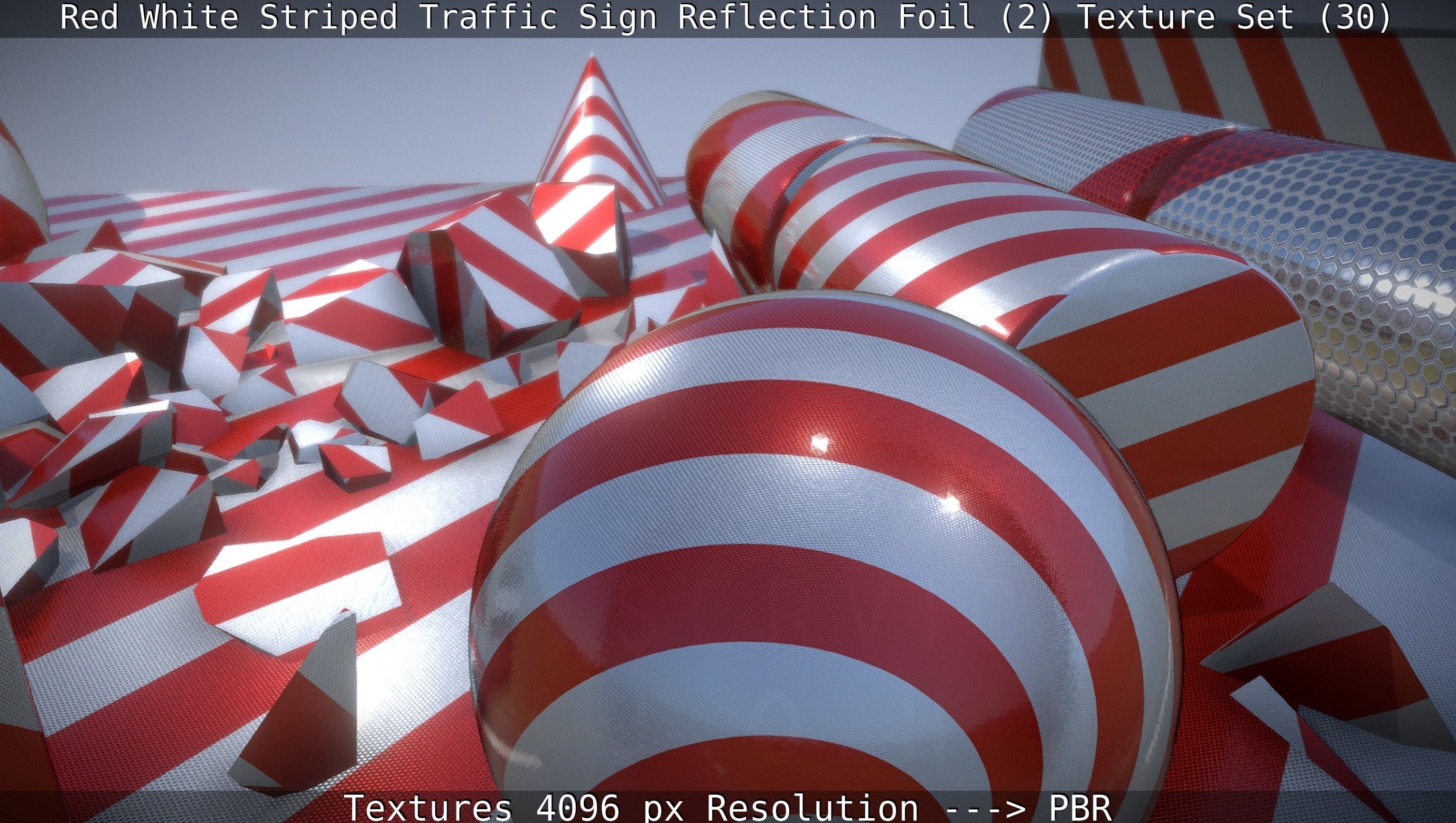 Traffic Reflection Foil 2 Texture Set 30  Low-poly 3D model_31
