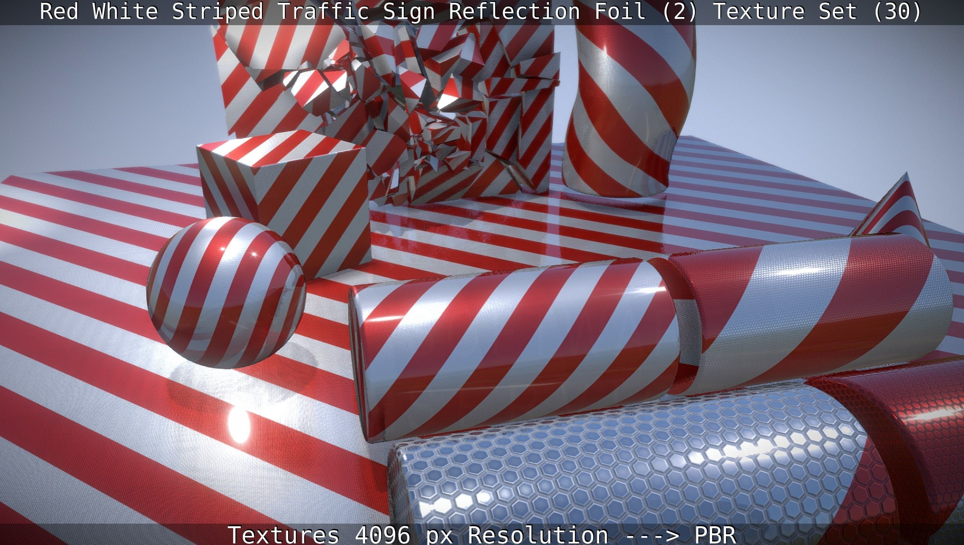 Traffic Reflection Foil 2 Texture Set 30  Low-poly 3D model_36