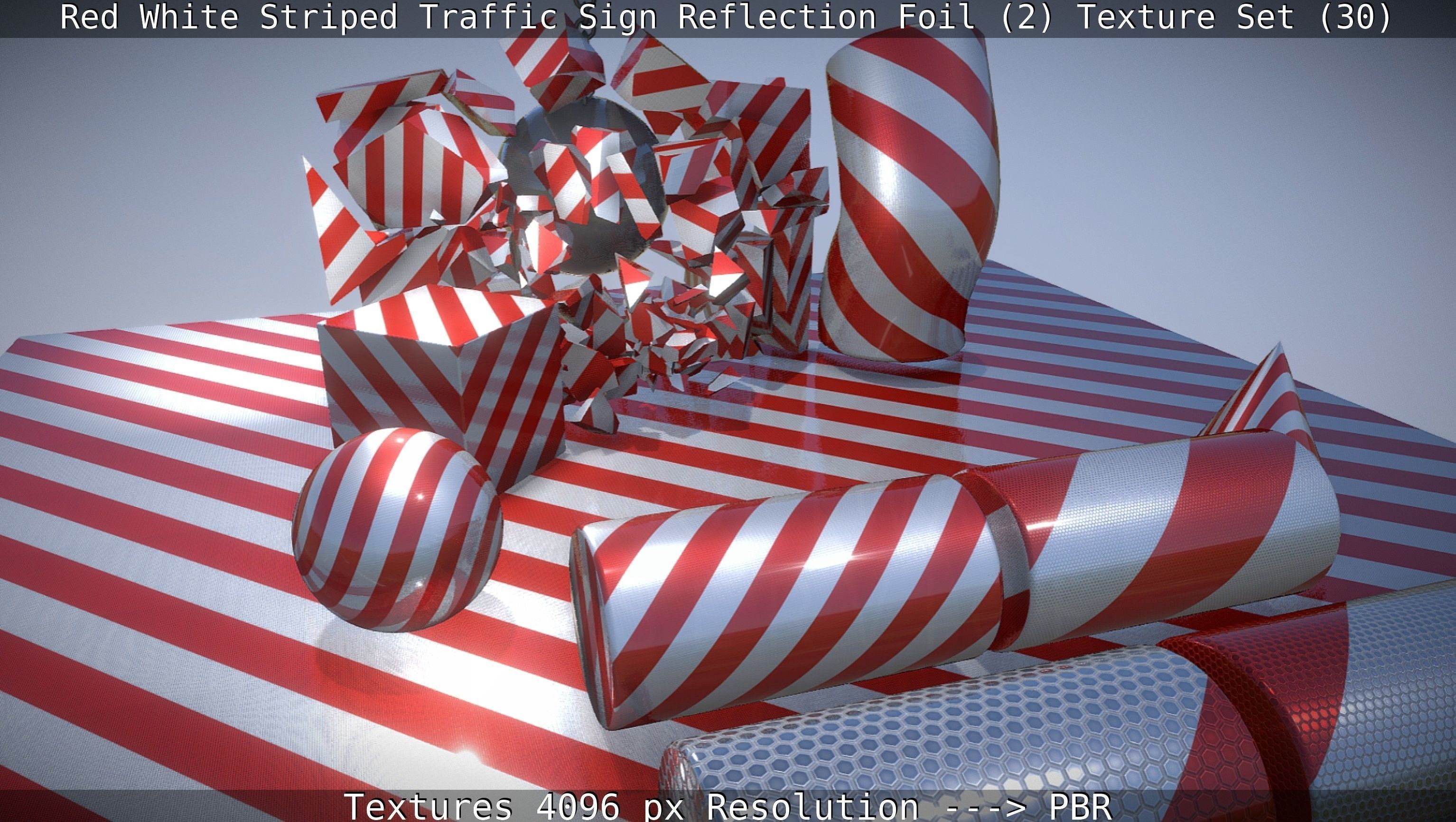 Traffic Reflection Foil 2 Texture Set 30  Low-poly 3D model_82