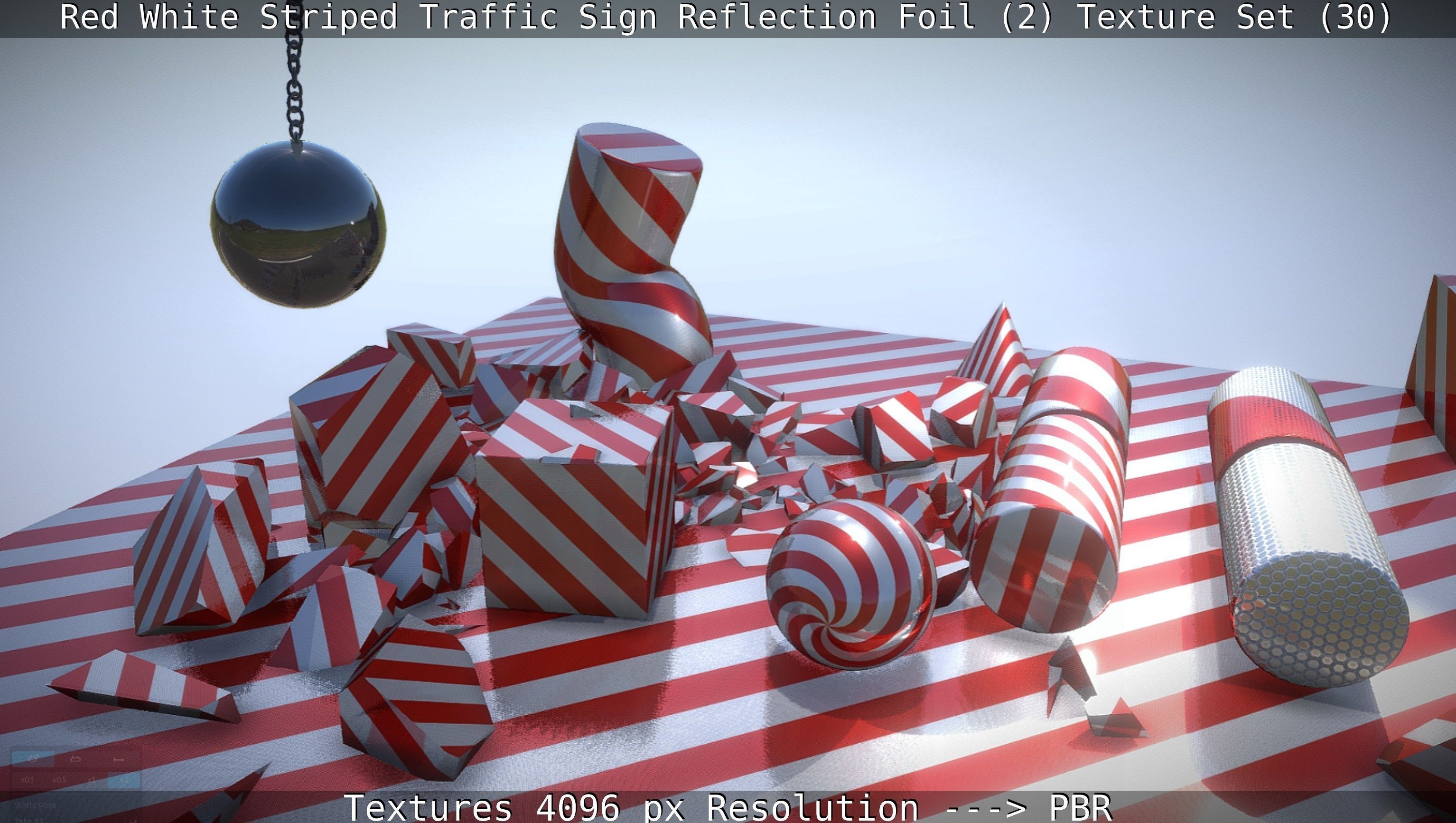 Traffic Reflection Foil 2 Texture Set 30  Low-poly 3D model_48