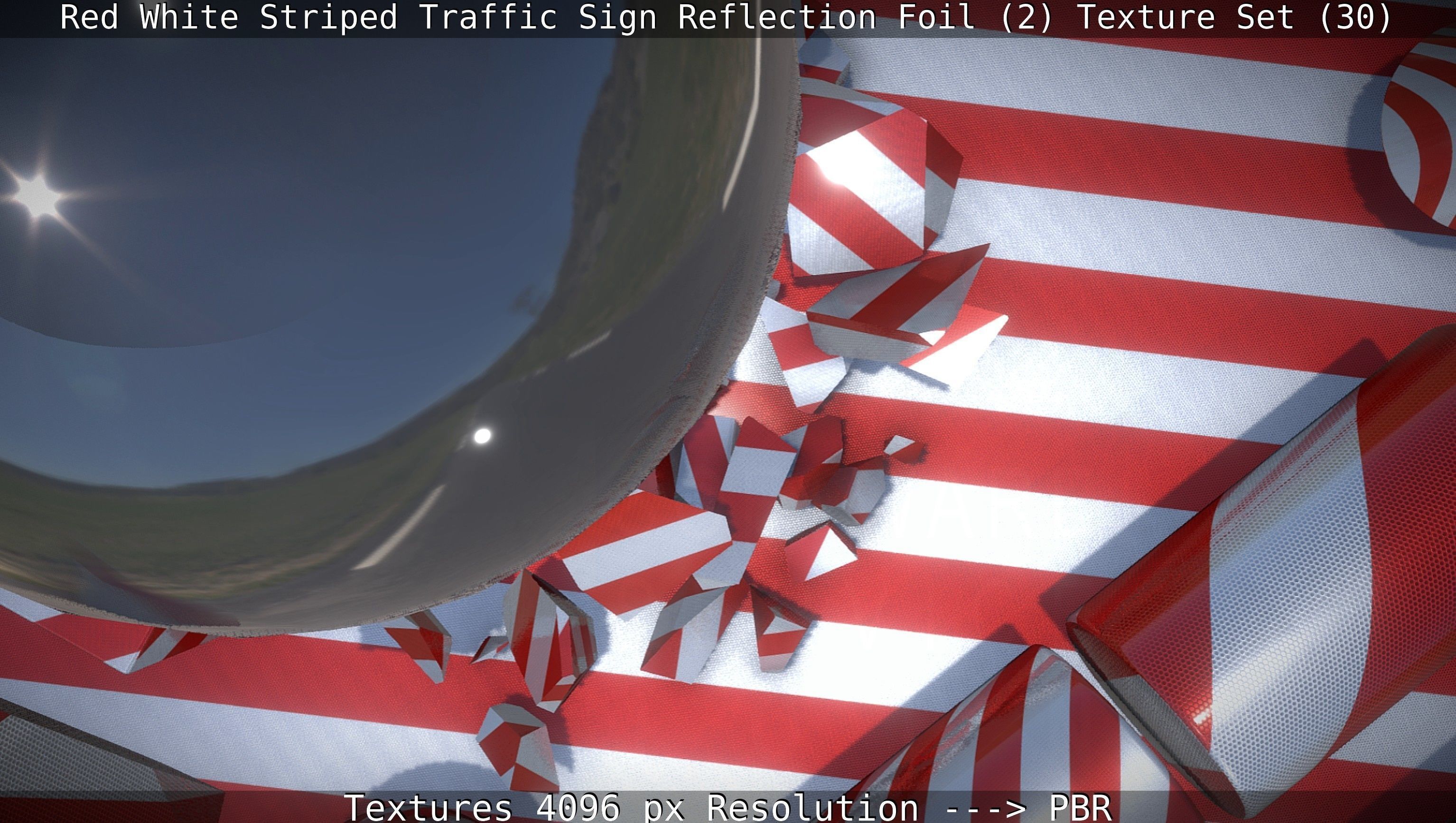 Traffic Reflection Foil 2 Texture Set 30  Low-poly 3D model_141