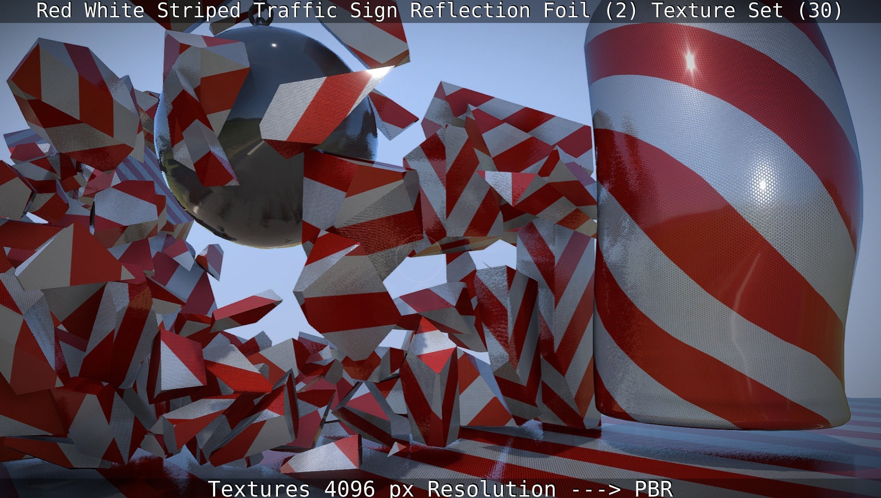 Traffic Reflection Foil 2 Texture Set 30  Low-poly 3D model_60