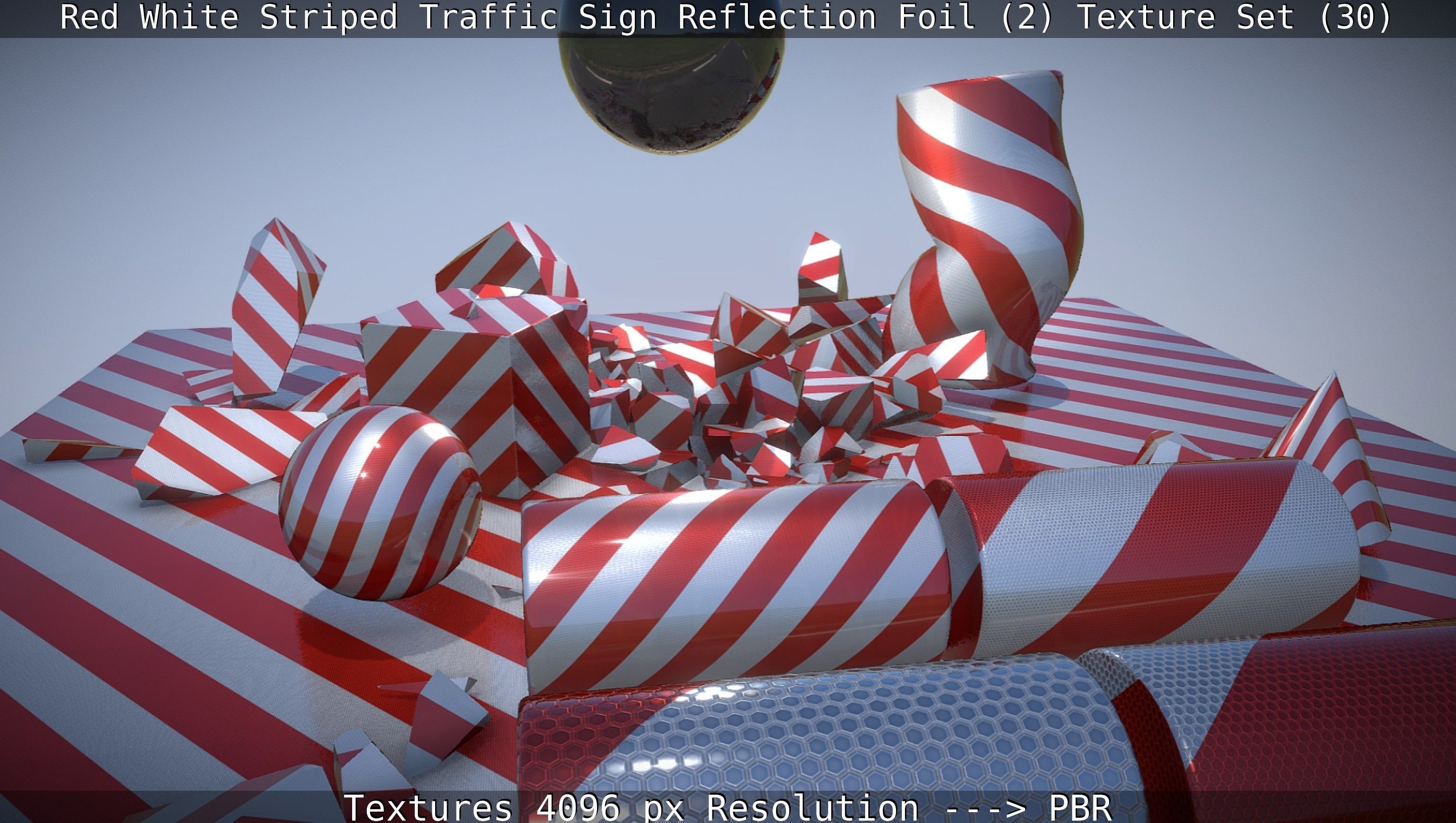 Traffic Reflection Foil 2 Texture Set 30  Low-poly 3D model_43