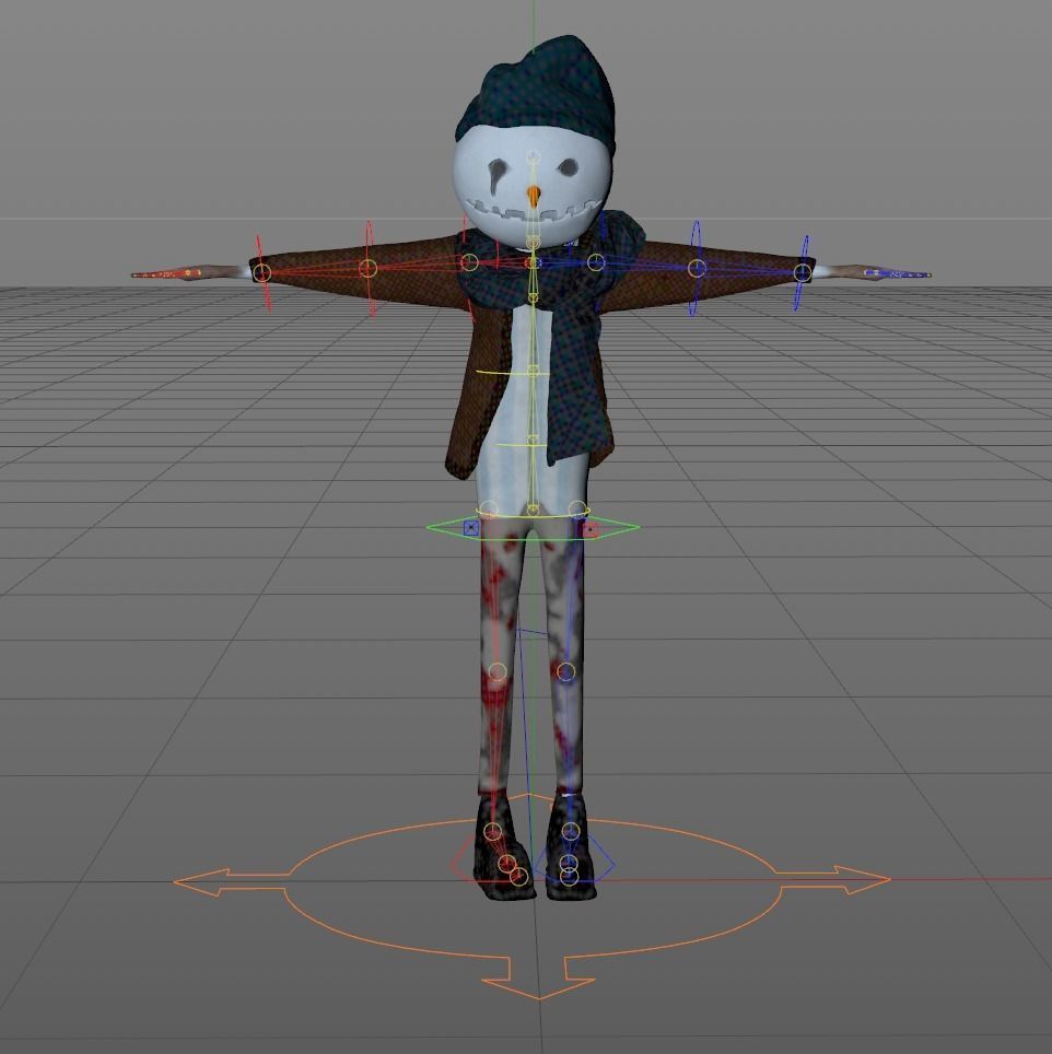 Snowman  Low-poly 3D model_6