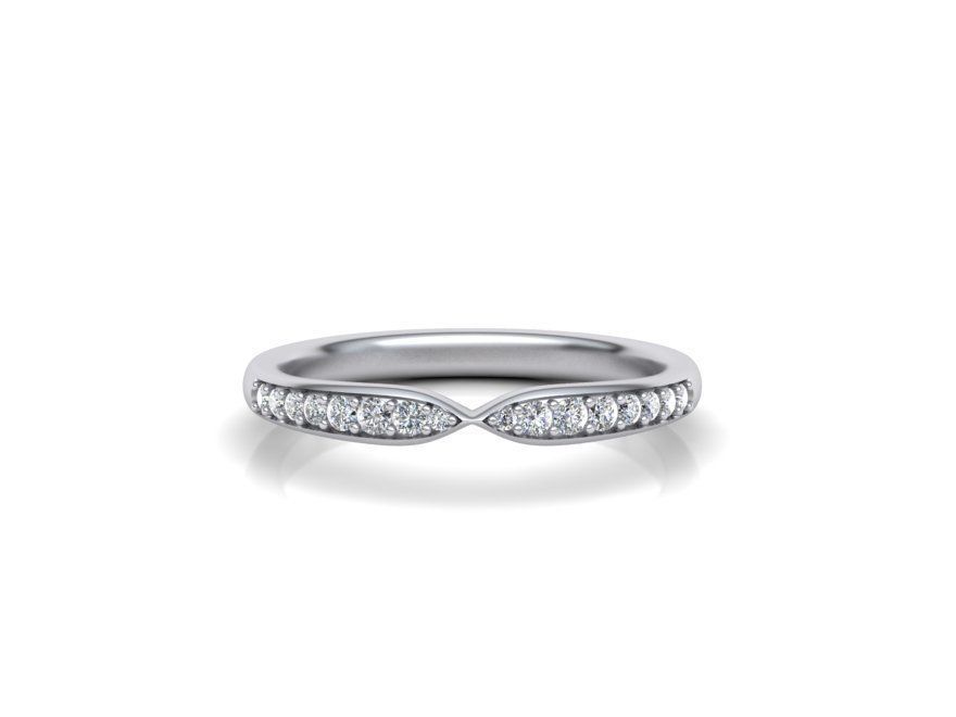 Wedding Set  Band and Solitaire Engagement ring 3d model 3D print model_5