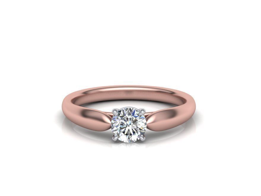 Wedding Set  Band and Solitaire Engagement ring 3d model 3D print model_17