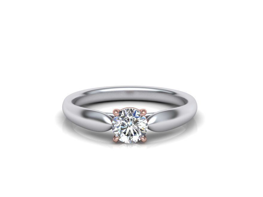Wedding Set  Band and Solitaire Engagement ring 3d model 3D print model_19