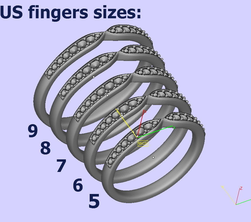 Wedding Set  Band and Solitaire Engagement ring 3d model 3D print model_21