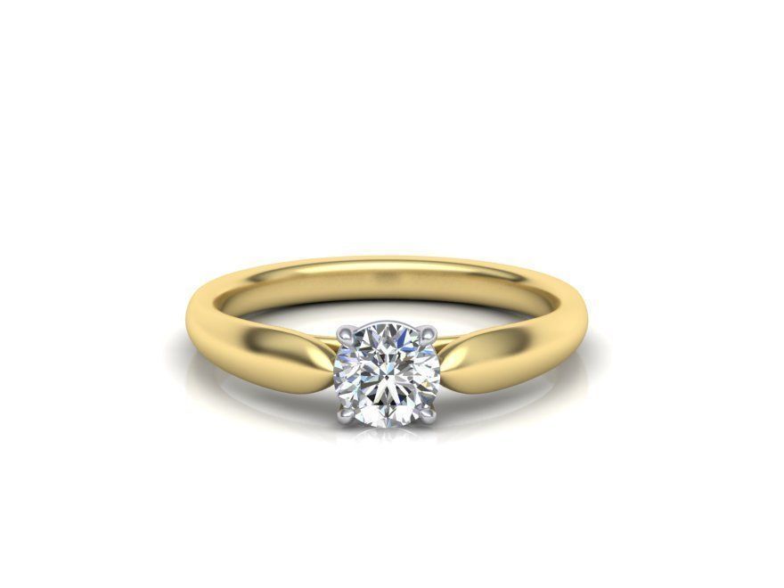 Wedding Set  Band and Solitaire Engagement ring 3d model 3D print model_18