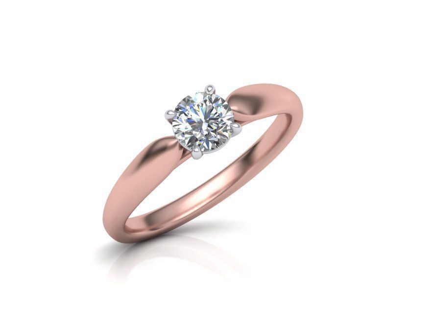 Wedding Set  Band and Solitaire Engagement ring 3d model 3D print model_14