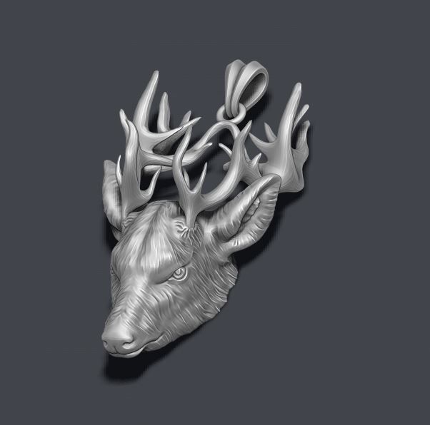 Deer pendant 3D print model_1