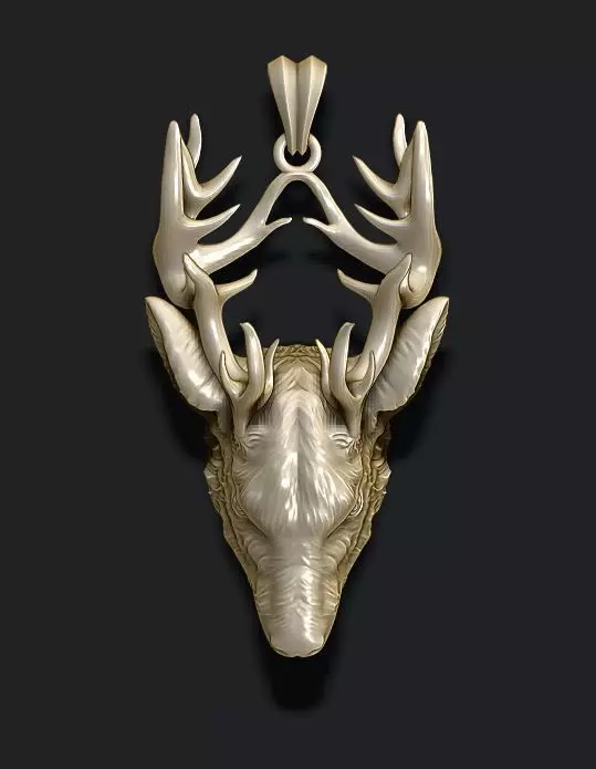 Deer pendant 3D print model_0