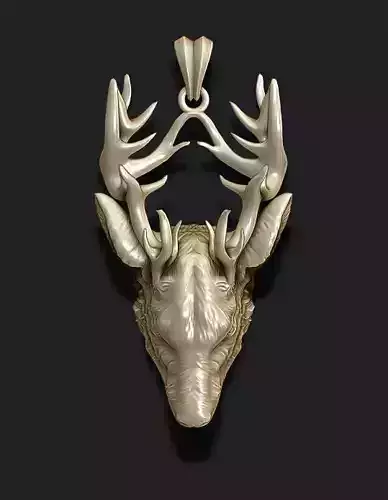 Deer pendant 3D print model