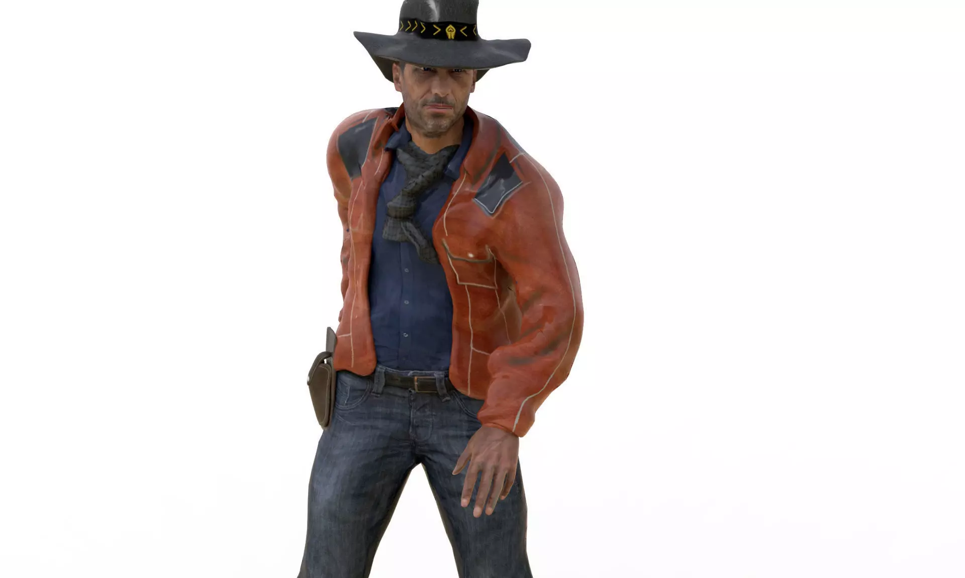 Realistic Cowboy Low-poly 3D model_0
