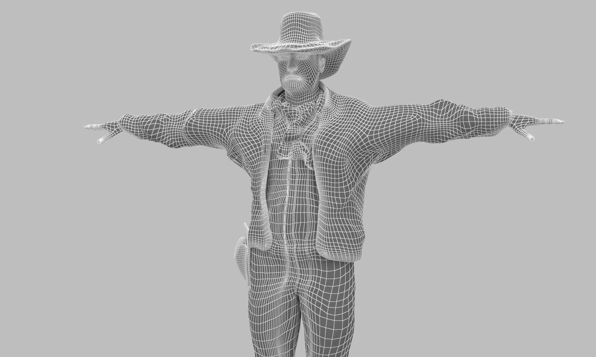 Realistic Cowboy Low-poly 3D model_16