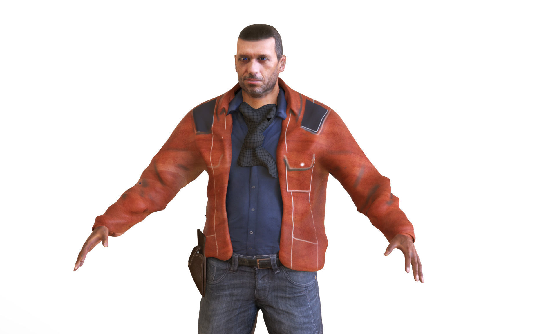 Realistic Cowboy Low-poly 3D model_6