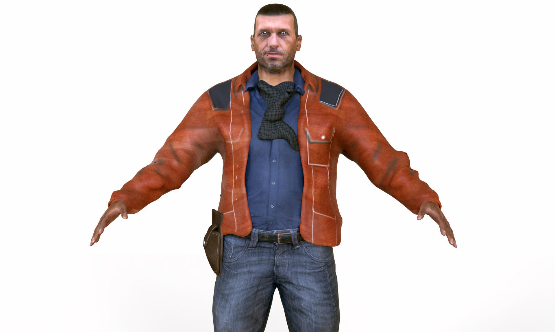 Realistic Cowboy Low-poly 3D model_5