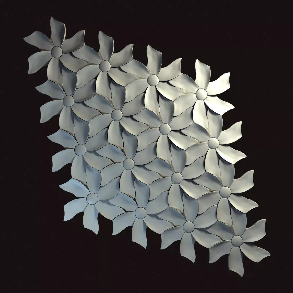 3d Tiles Kaza Concrete - Petal 3D model_0
