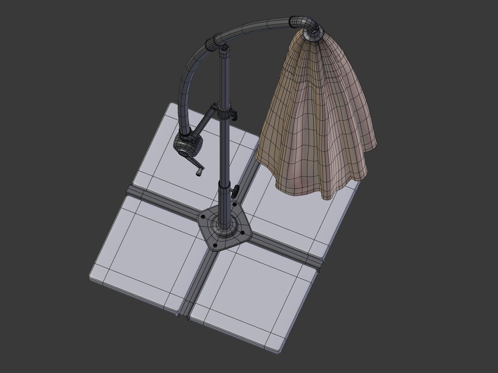 Umbrella Deck Parasol 1 Low-poly 3D model_15