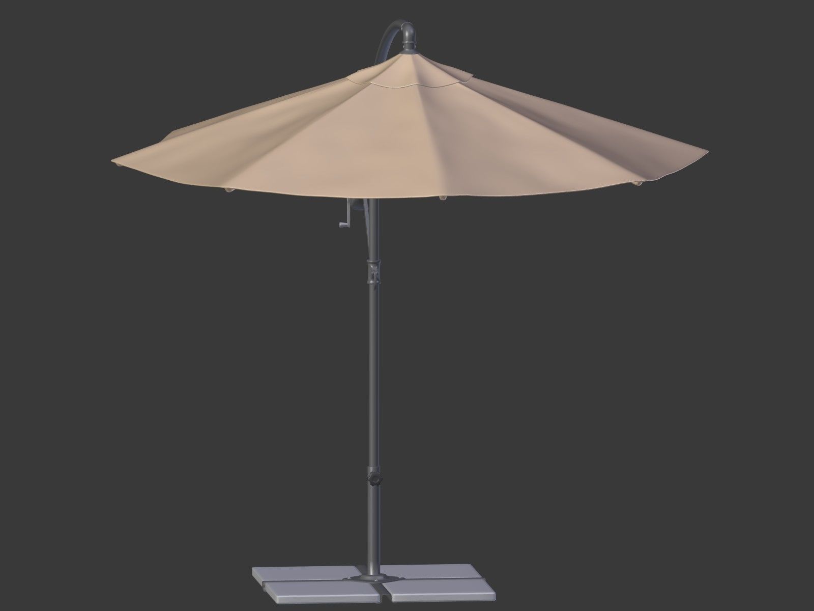 Umbrella Deck Parasol 1 Low-poly 3D model_6