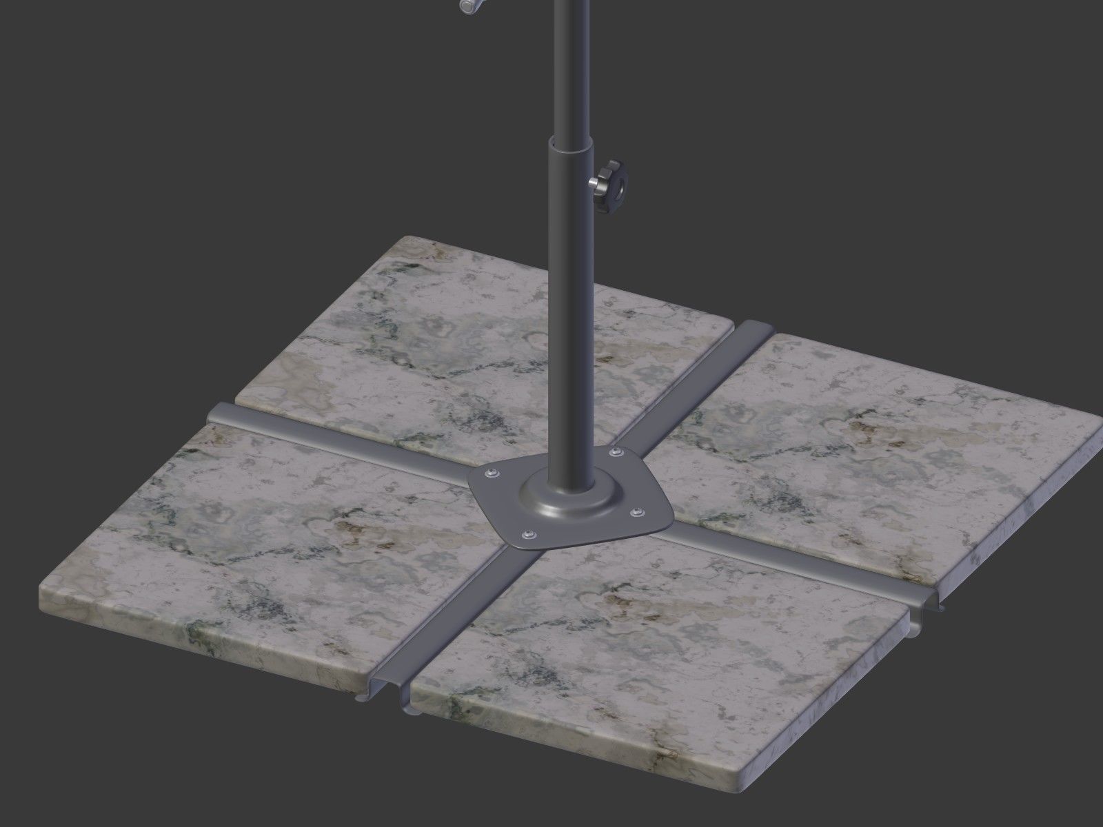 Umbrella Deck Parasol 1 Low-poly 3D model_16