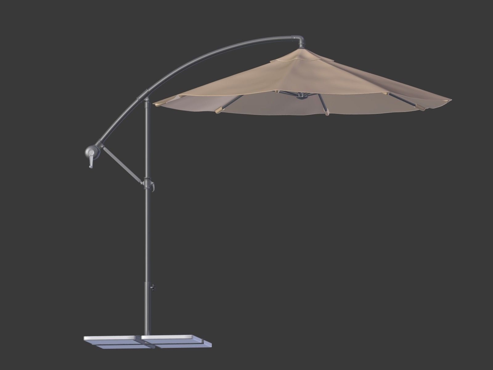Umbrella Deck Parasol 1 Low-poly 3D model_2