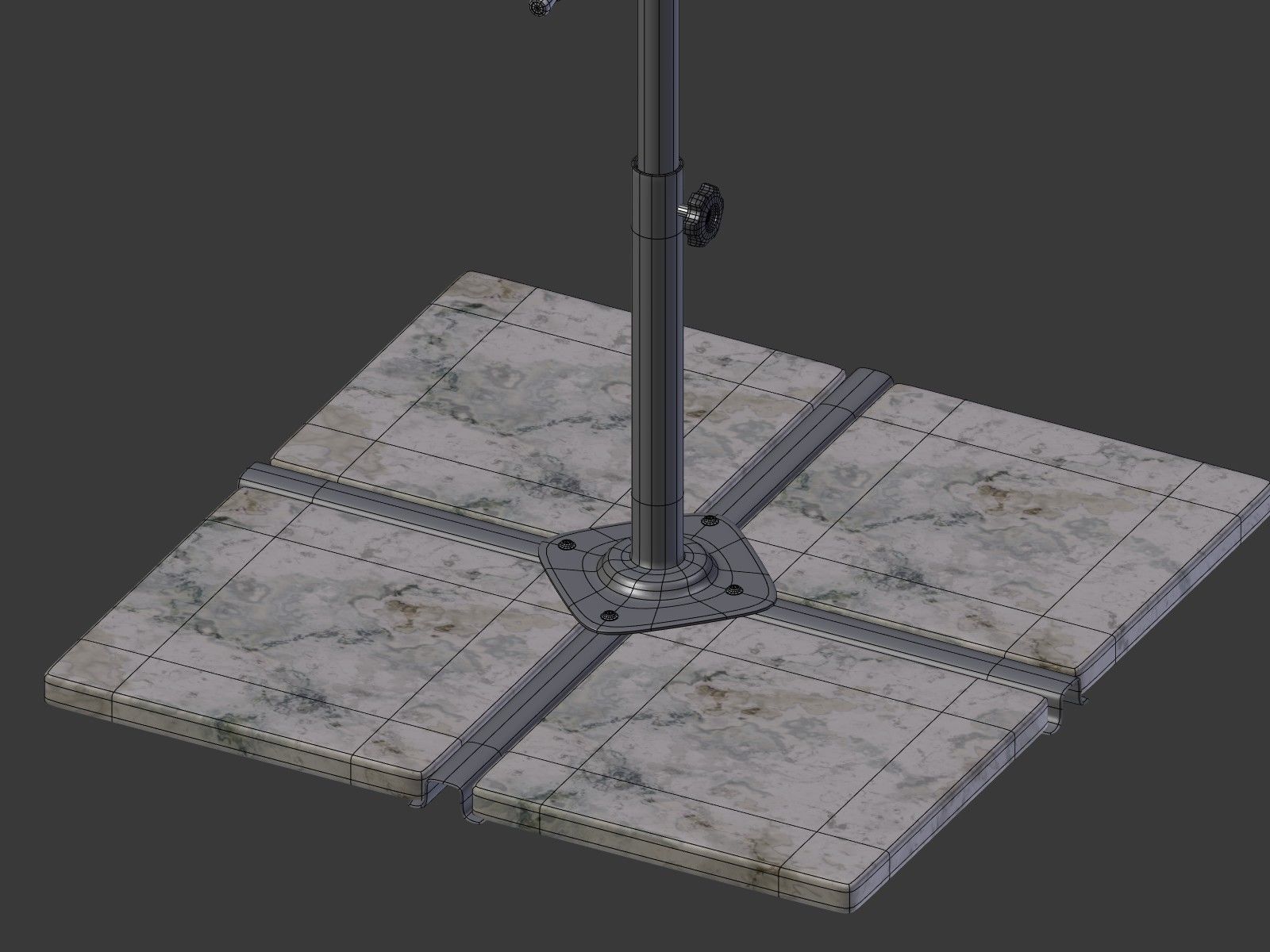 Umbrella Deck Parasol 1 Low-poly 3D model_17