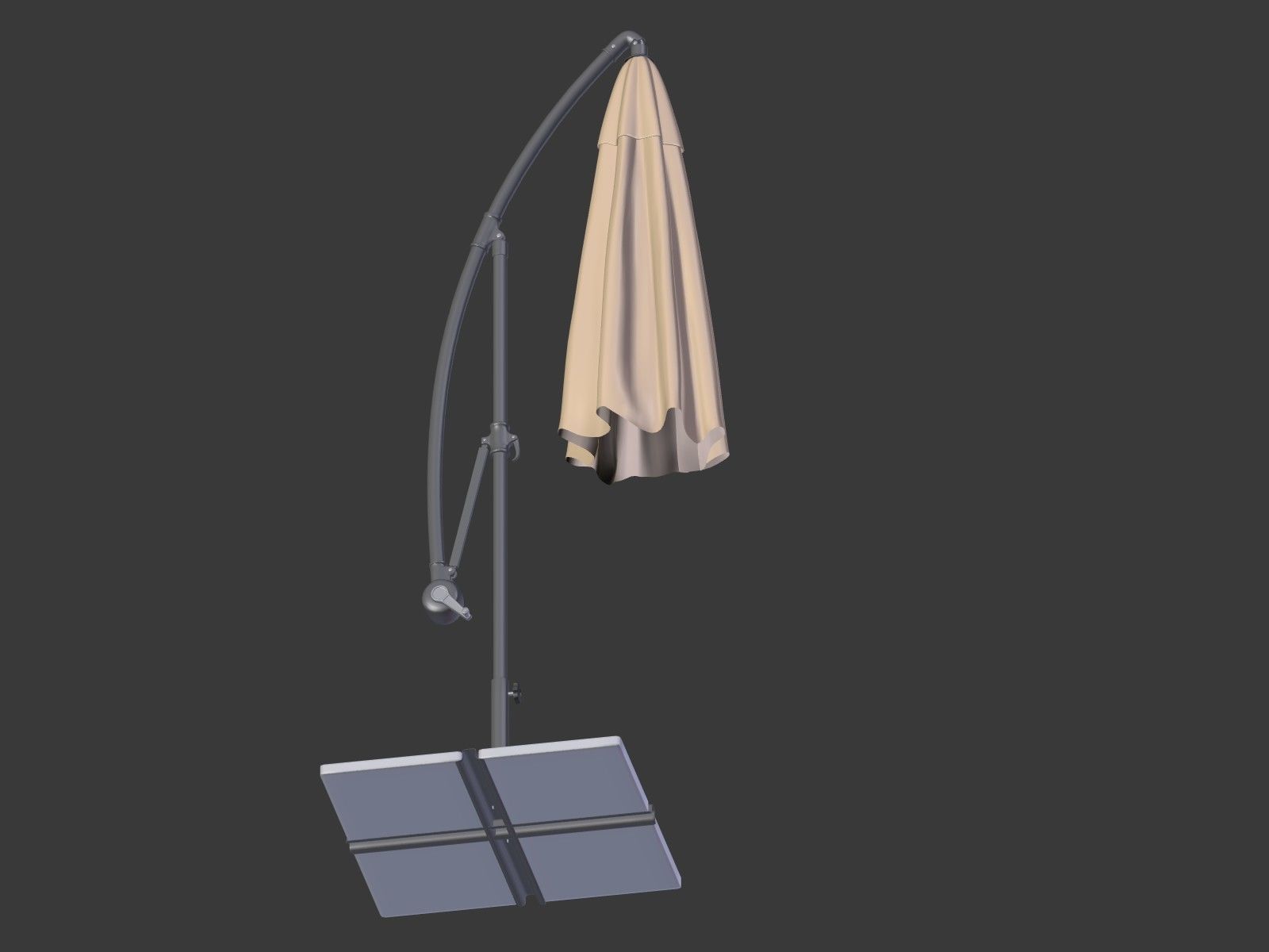 Umbrella Deck Parasol 1 Low-poly 3D model_12