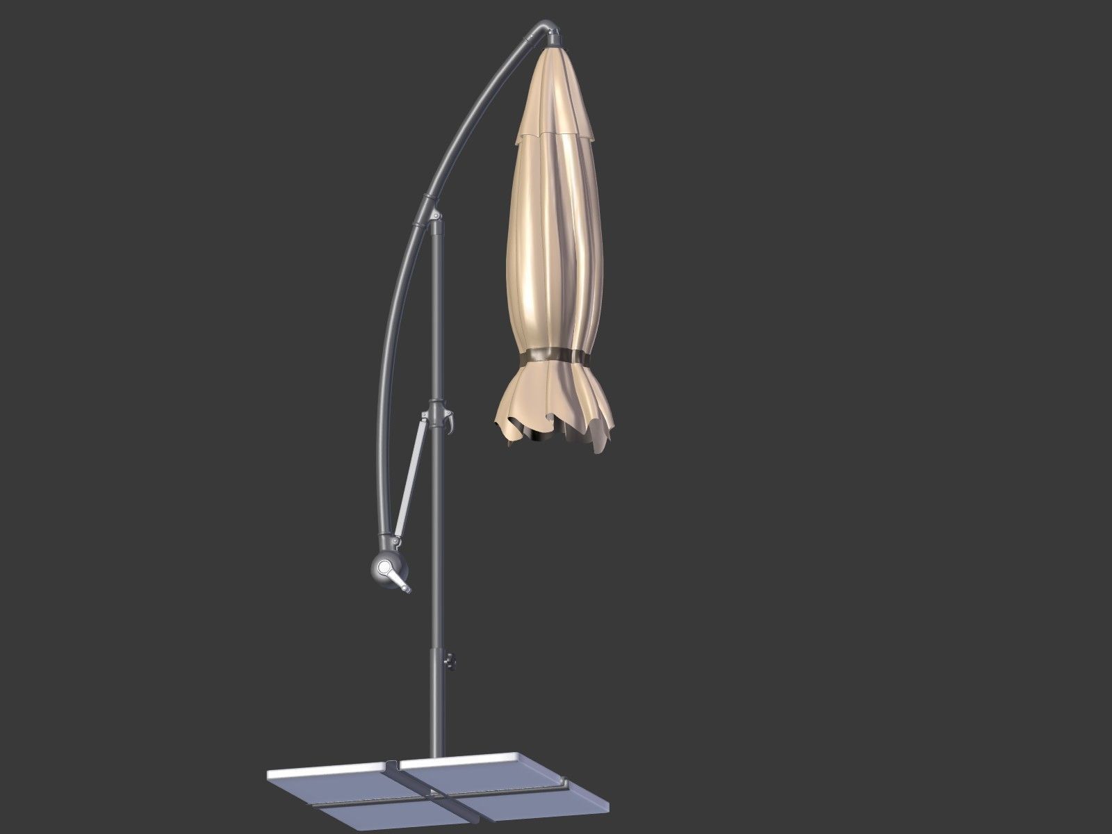 Umbrella Deck Parasol 1 Low-poly 3D model_8