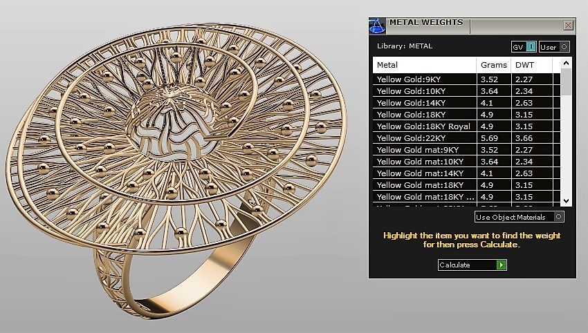Electro-fusion fashion Gold Ring 3D print model_3