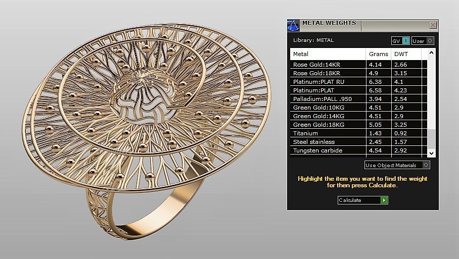 Electro-fusion fashion Gold Ring 3D print model_5