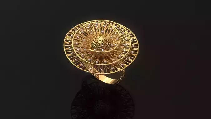 Electro-fusion fashion Gold Ring 3D print model
