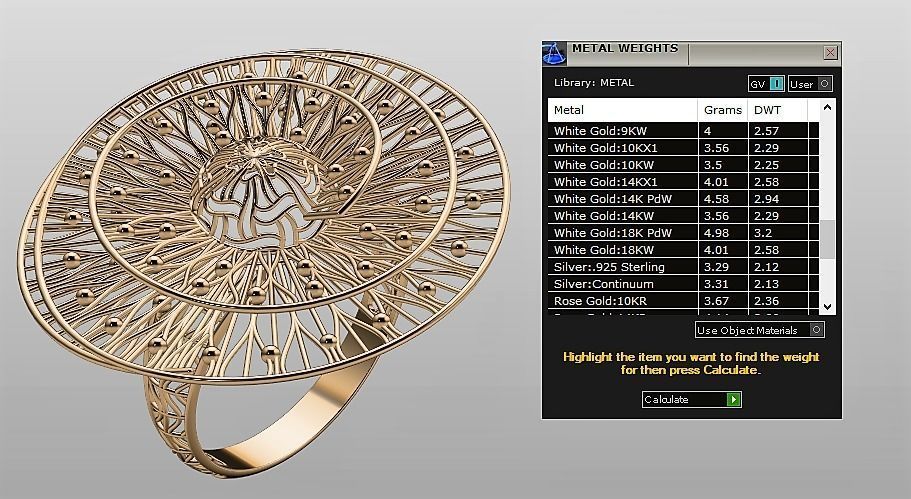 Electro-fusion fashion Gold Ring 3D print model_4