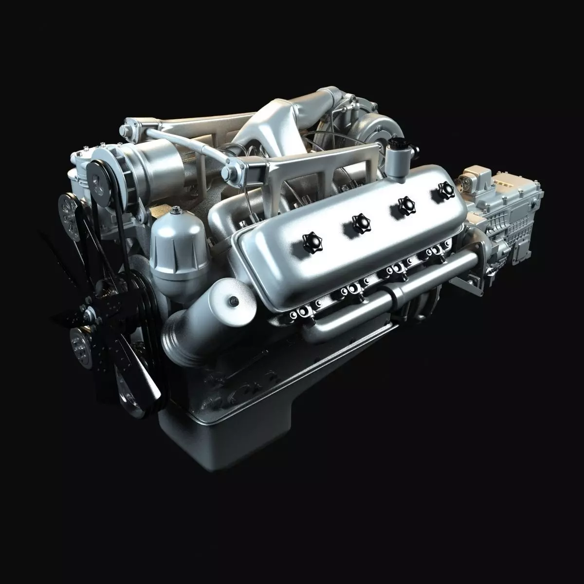 Kraz Engine With Gearbox 3D model