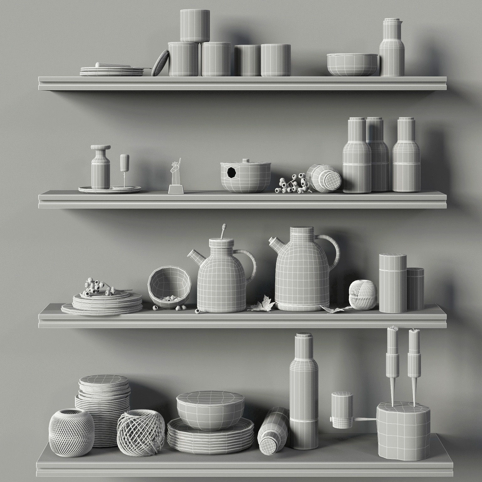 Scandinavian decorative set for the kitchen 3D model_8