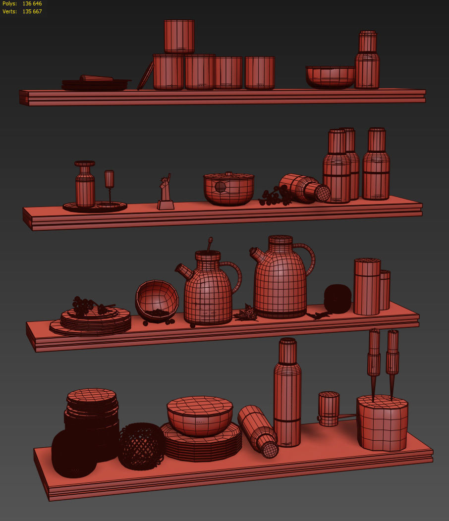 Scandinavian decorative set for the kitchen 3D model_10
