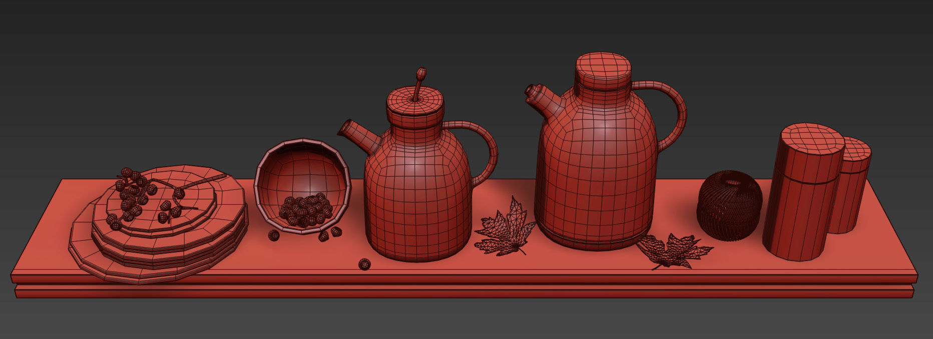 Scandinavian decorative set for the kitchen 3D model_15