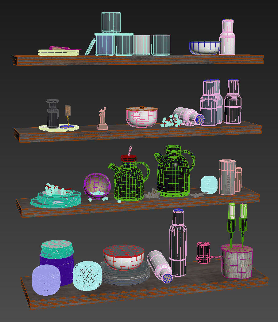 Scandinavian decorative set for the kitchen 3D model_11