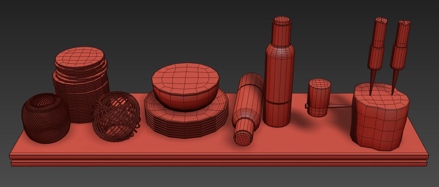 Scandinavian decorative set for the kitchen 3D model_16