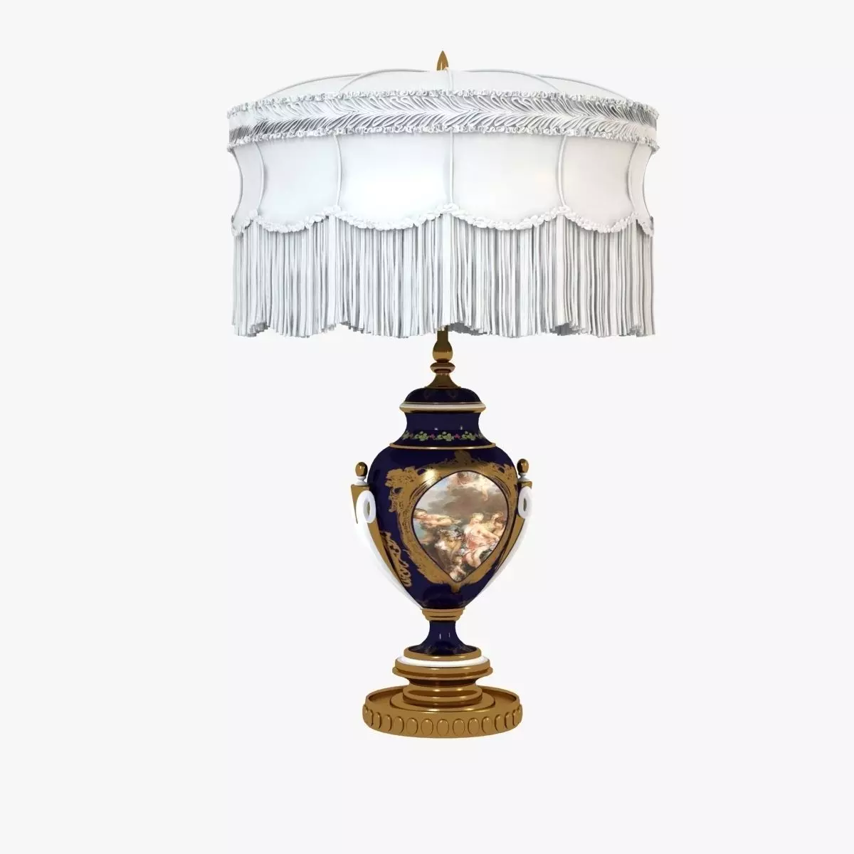 Classic Antique Baroque Lamp 3D model_0