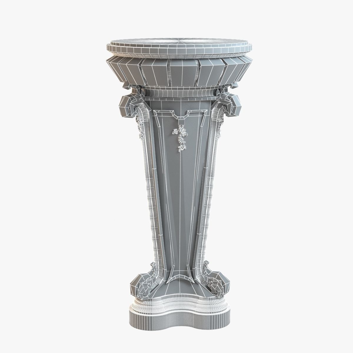 Classic Antique Baroque Lamp 3D model_1