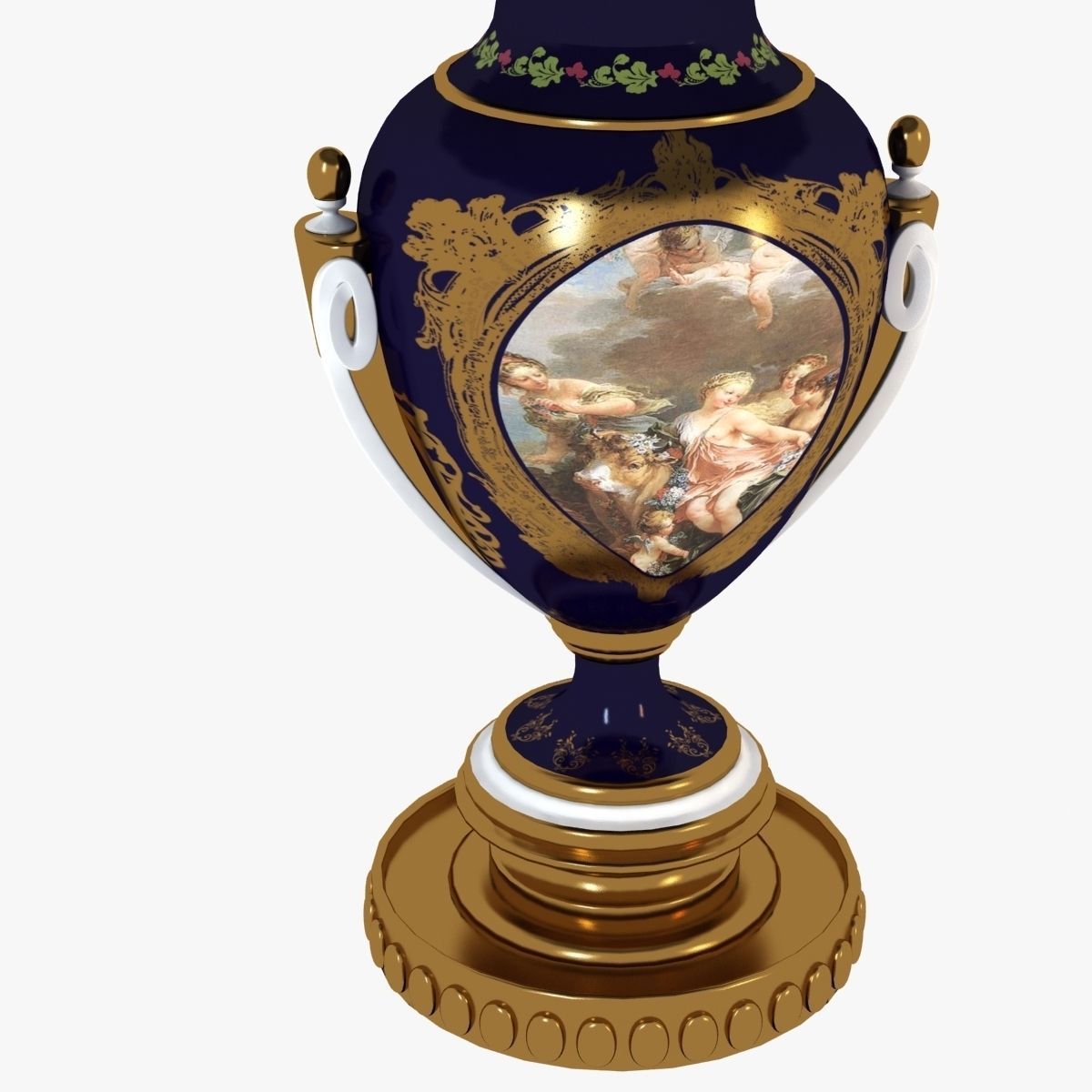 Classic Antique Baroque Lamp 3D model_6